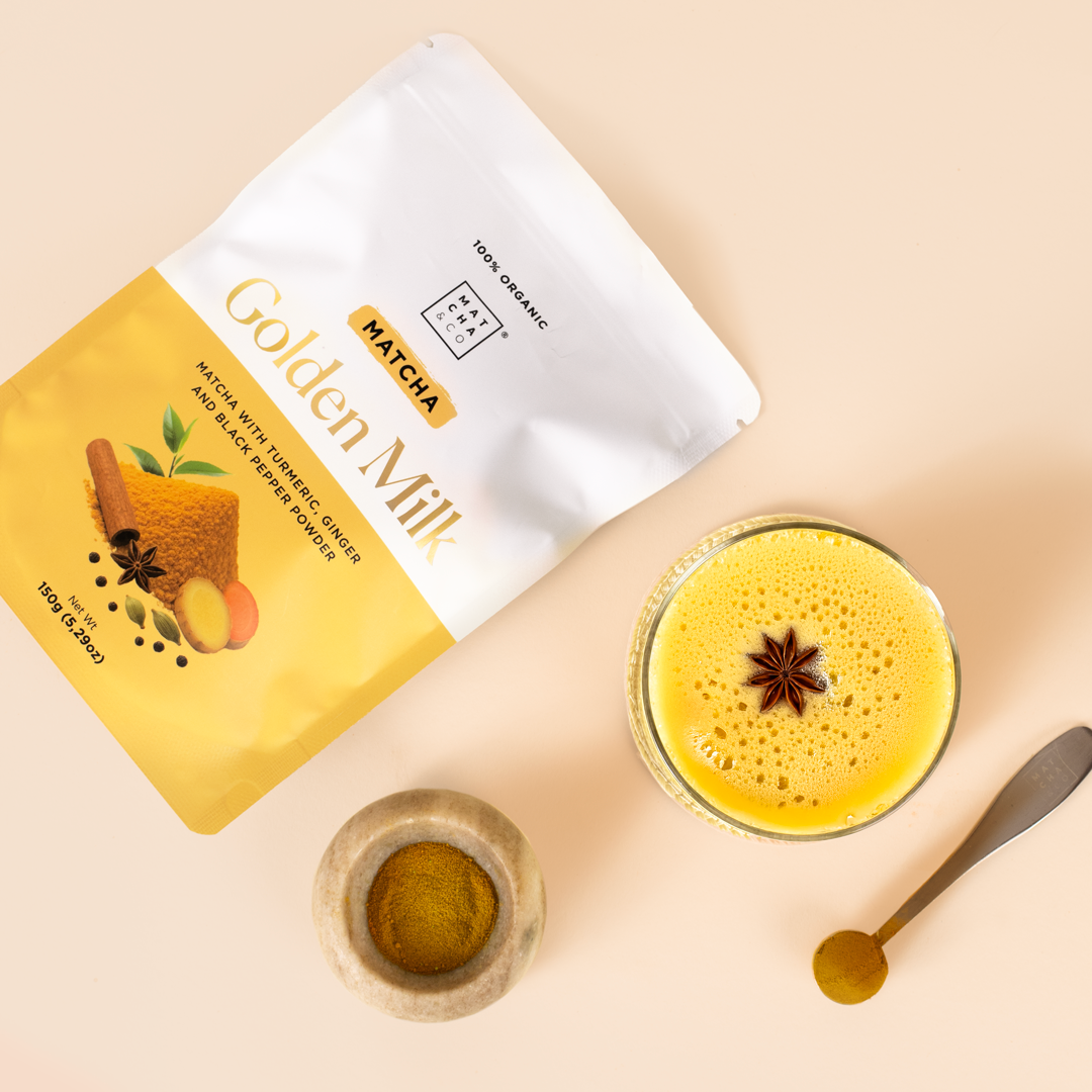 Matcha Gyllene Mjölk med Gurkmeja & Ingefära – KM Cellar