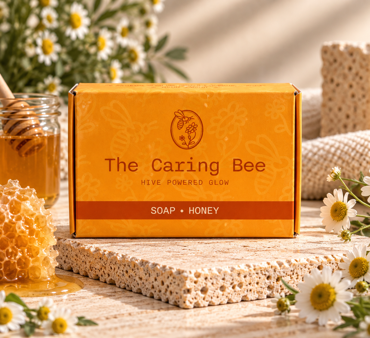 The Caring Bee Honey Soap – Honung, Kamomill & Bivax, 110 g