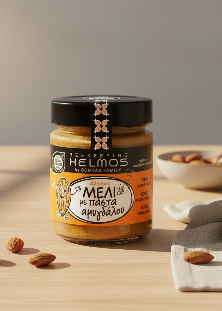 Honung med mandel 300 g – Helmos