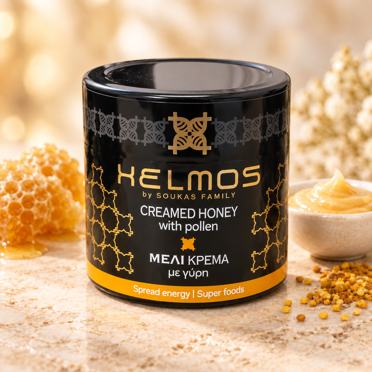 Krämig honung med bipollen 210 g – HELMOS