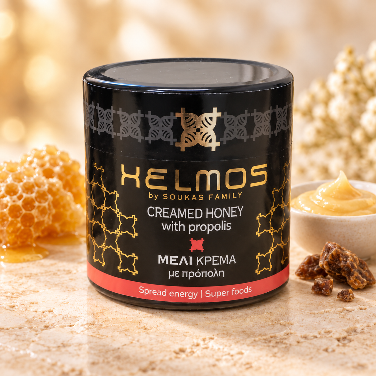 Krämig honung med propolis 210 g – HELMOS