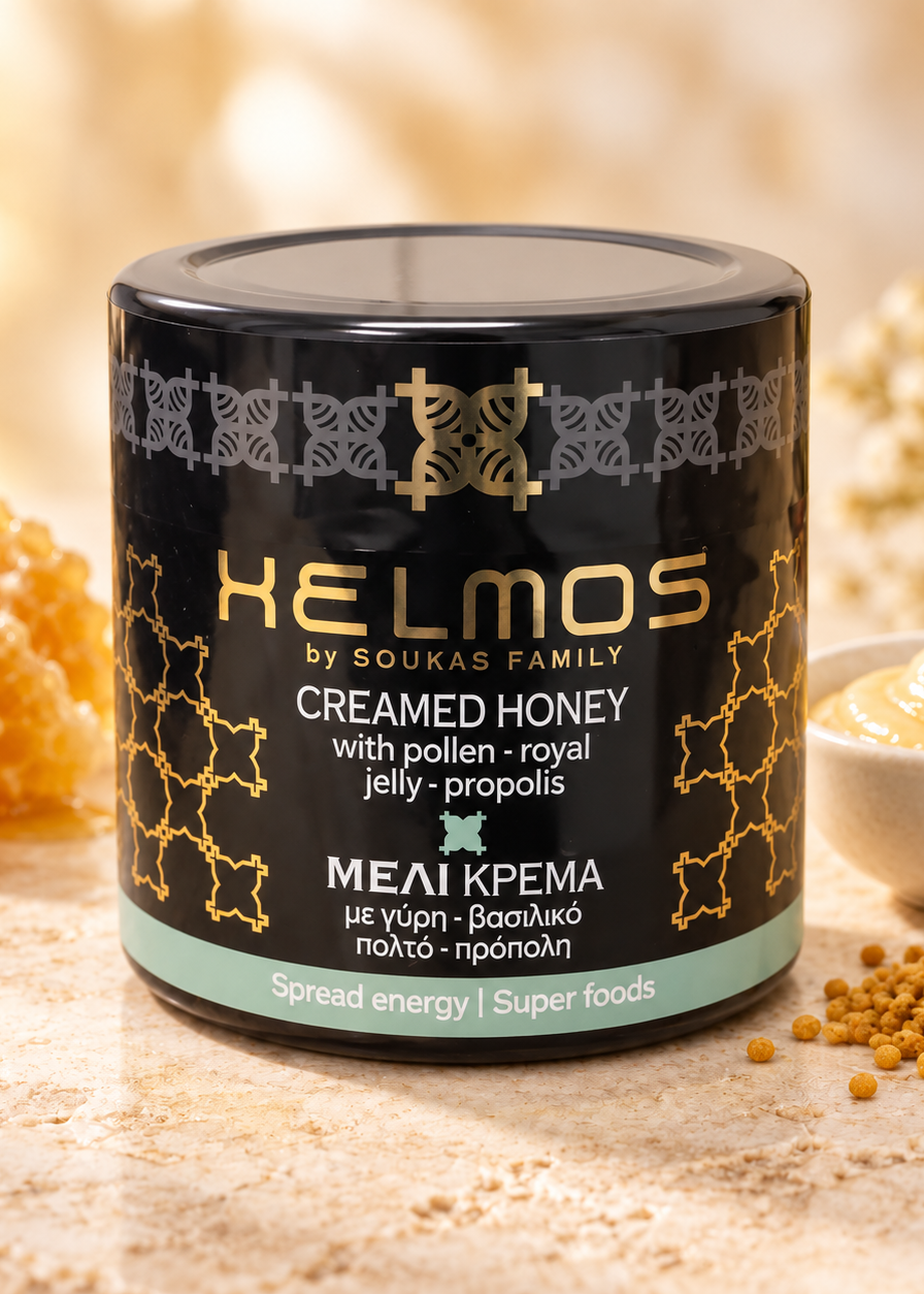 Krämig honung med bipollen, bidrottningelé & propolis 210 g – HELMOS