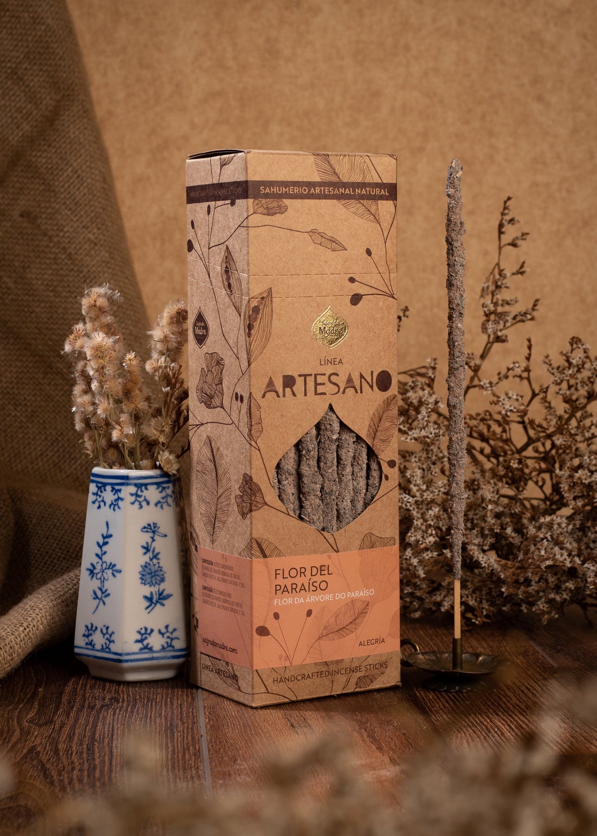 Paradise Flower Artisan – Handgjord naturlig rökelse, 30 tjocka stavar