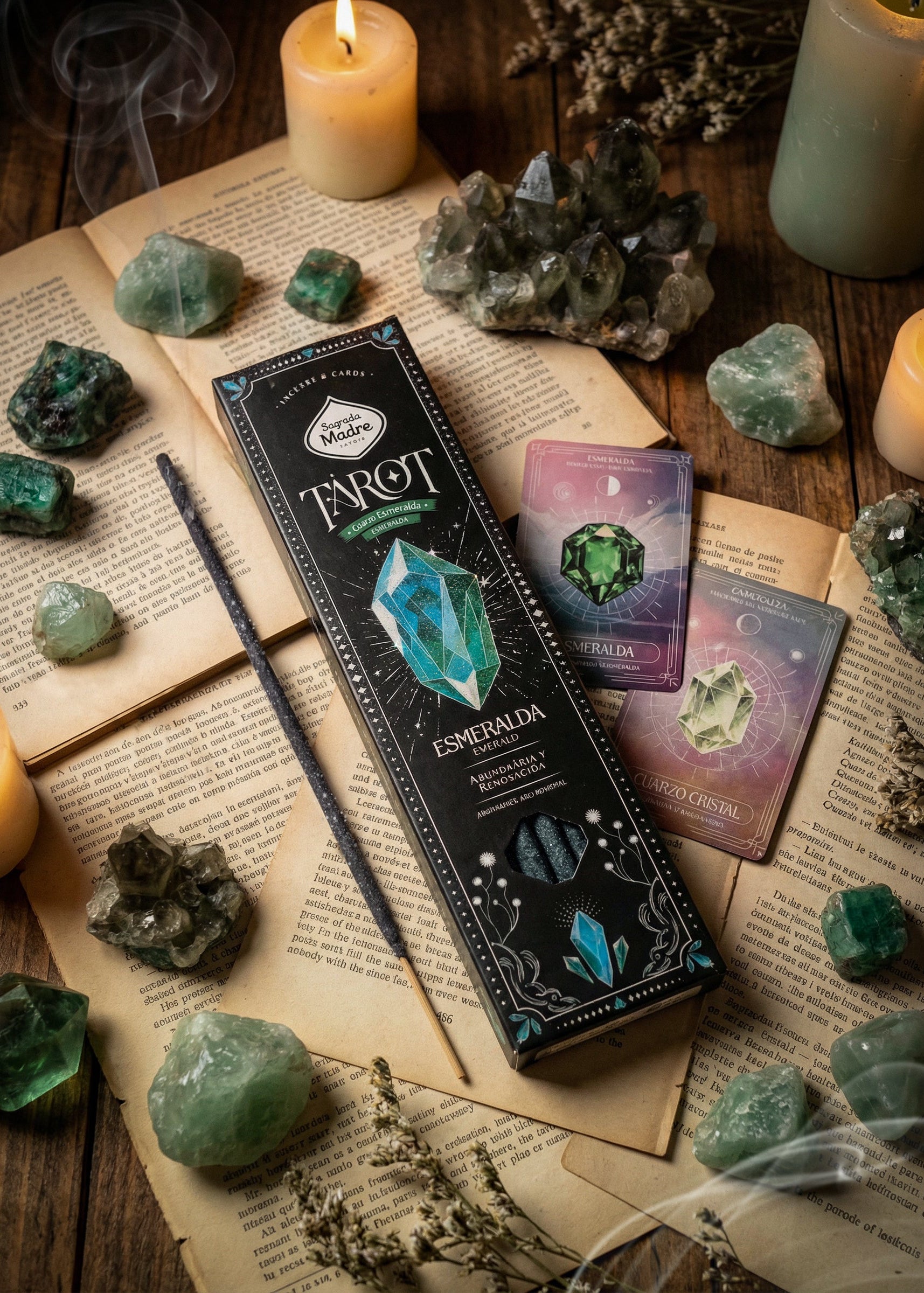 Tarot Gemas Rökelse – Smaragd | Överflöd & Förnyelse