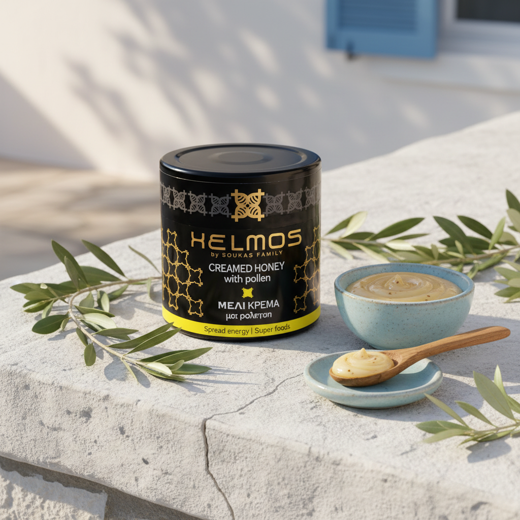 HELMOS Creamed Honey with Pollen – Mediterranean