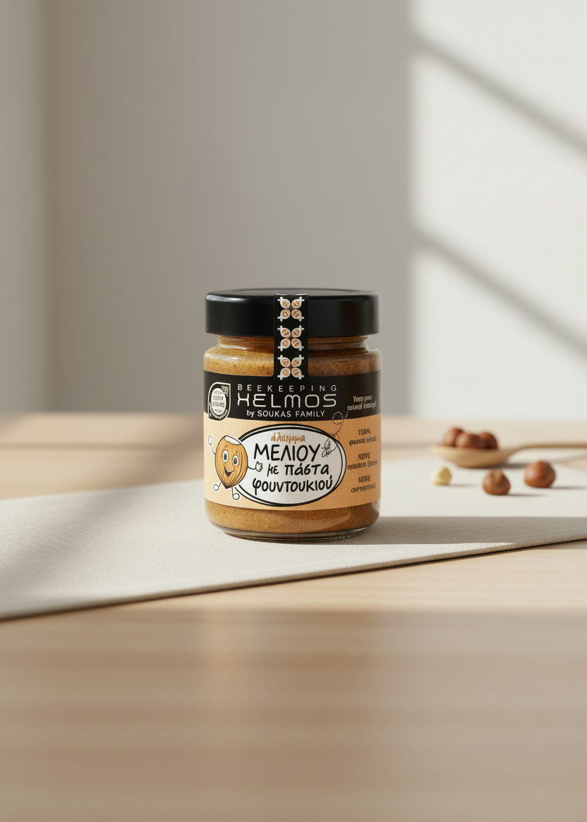 Honung med hasselnöt 300 g – Helmos