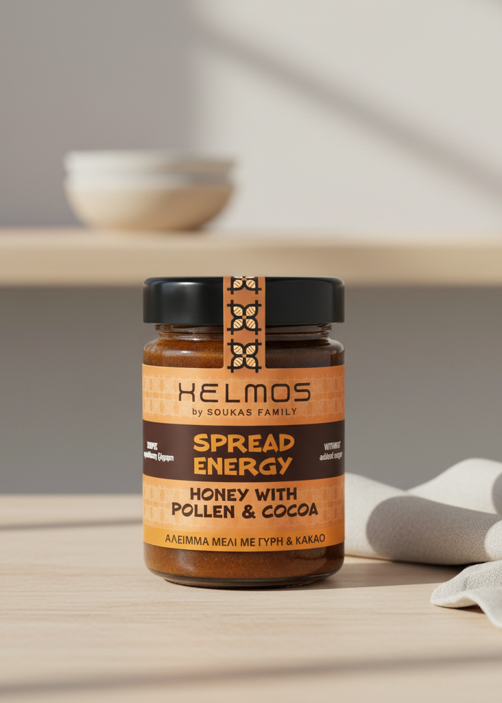 Honung med bipollen och kakao 420 g – Helmos